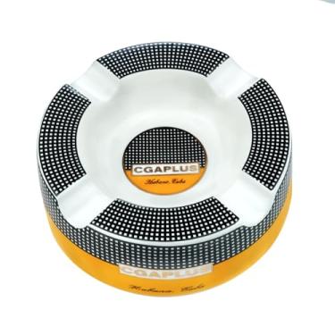 Imagem de GUEVARA Cinzeiro de charutos grandes para cigarros redondos de 20 cm cinzeiro grande para charutos de descanso para pátio (bege)