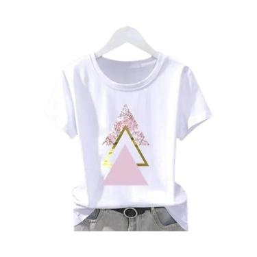 Imagem de Camiseta Casual Feminina Oversized Com Estampa Floral, Camisetas De Mo