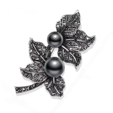 Imagem de la luen Alfinetes de broche para mulheres moda elegante broches lapela emblemas casaco suéter cachecóis vestido acessório festa de casamento baile joias, Product description, Metal, Pérolas