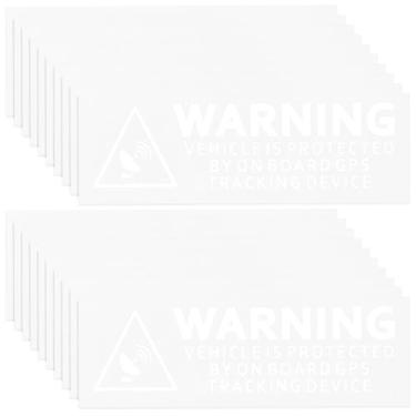 Imagem de eMagTech 20 adesivos autoadesivos para rastreador de aviso GPS 75 x 25 mm para dispositivo de rastreamento de segurança de janela interna, branco transparente