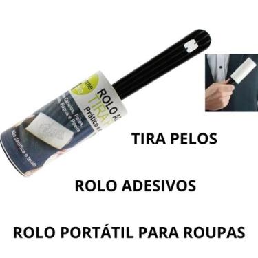 Imagem de Rolo Adesivo Tira Pelos 20 Folhas Pet Fiapos Roupas Sofá Portátil - Ho