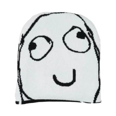Imagem de Gorro De Inverno Unissex De Tricô Com Rosto De Desenho Animado Engraça