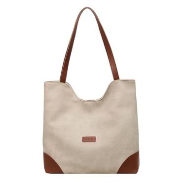 Imagem de Bolsa de ombro feminina design de fecho magnético couro bovino macio material adequado para deslocamento para o trabalho e vida diária, Caqui