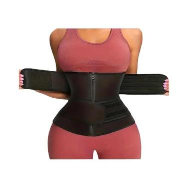 Imagem de Cinto Abdominal Ajustável Preto Para Treinamento Fitness Feminino, Dis