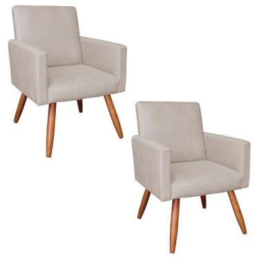 Imagem de Kit 02 Poltronas Larissa Suede Pés Palito Castanho D'Rossi - DRossi, B