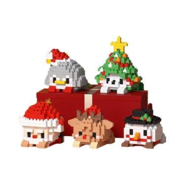 Imagem de Conjunto De Blocos De Montar De Natal HUIQIBAO MOC: Alce, Veado, Papai