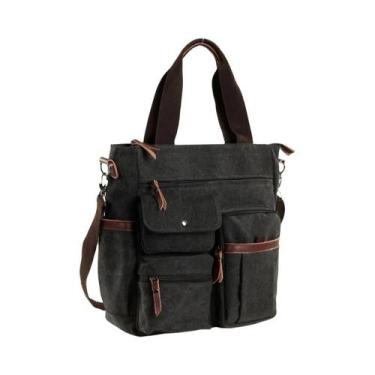 Imagem de Bolsa De Ombro Masculina De Lona De Grande Capacidade Para Documentos 
