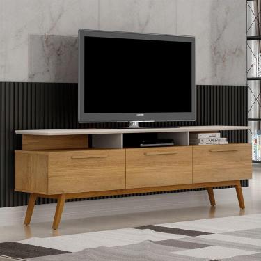 Imagem de Rack Para Tv Até 70 Polegadas 1 Porta São Paulo Valdemóveis Cinamomo/off White