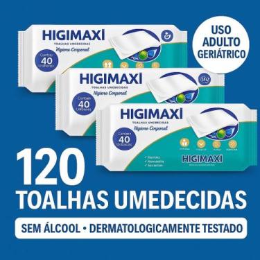 Imagem de Kit Lenços Umedecidos Higimaxi  Toalhas Umedecidas  Higiene Corporal  
