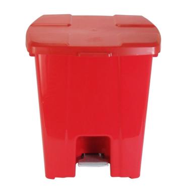 Imagem de Lixeira Plástico Quadrado com Pedal de 30 Litros Vermelho P30v Jsn Cesto Plástico Quadrado com P