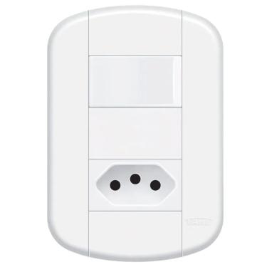 Imagem de Interruptor Simples 16a-250 Volts E Tomada 2p+t 10a-250 Volts Distanciado Blanc Mais 11339244