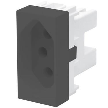 Imagem de Módulo Tomada 2p+t Habitat Black 10 Amperes 250 Volts 4034 Fame Módulo Tomada 2 Pinos + Terra Ha