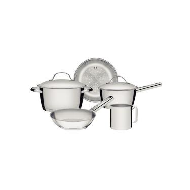 Imagem de Jogo De Panelas Tramontina Allegra Inox Fundo Triplo 5 Peças