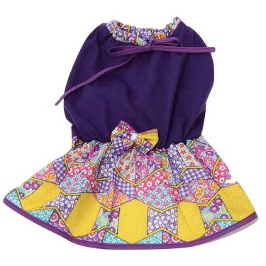 Imagem de Vestido para Cachorro malha com lacinho lilás tamanho G