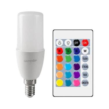 Imagem de Lâmpada LED RGB Com Controle Remoto, 16 Cores, Regulável, 6W, E14, 24 