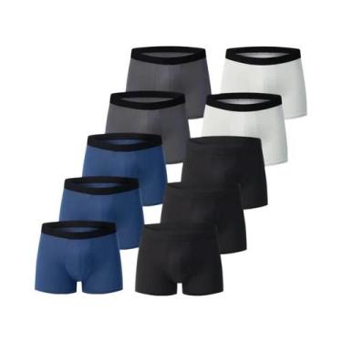 Imagem de Cuecas Boxer Masculinas plus Size Pretas Com Estampa Dourada, Pacote C