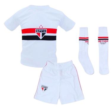 Imagem de Uniforme São Paulo Infantil Branco Kit Com 3 Pçs Oficial