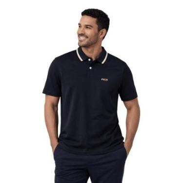 Imagem de Camisa Polo Manga Curta Masculina Slim Fico B0039 Preto-Masculino