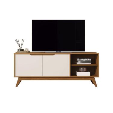 Imagem de Rack Para Tv Jb Tucuma 1.4 Nature Com Off White - Moveis Jb