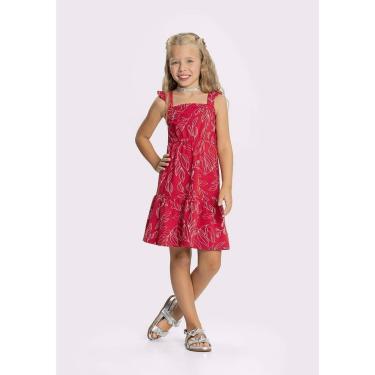 Imagem de Vestido Infantil Com Babados Em Malha Estampada De Algodão-Feminino