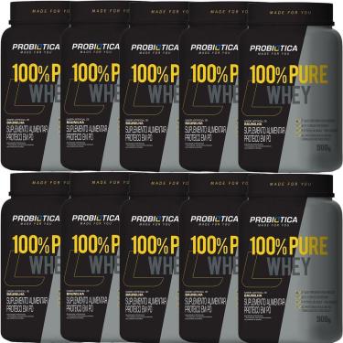 Imagem de Kit 10X 100% Pure Whey Nova Fórmula - 900g Baunilha - Probiótica-Masculino