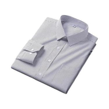 Imagem de Camisa Formal Masculina Branca Anti-Rugas De Manga Longa Com Bolso Par