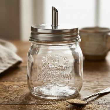 Imagem de Açucareiro Inox e Vidro Italiano Bormioli Rocco Quattro Stagioni 250ml