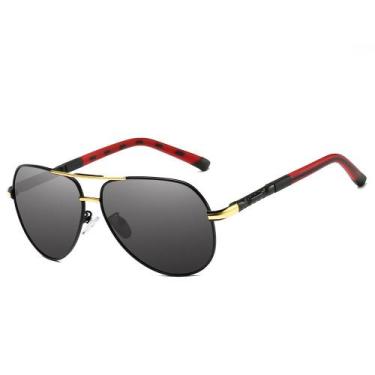 Imagem de Óculos De Sol Vinkin Masculino Polarizado UV400 Luxuoso, Dourado