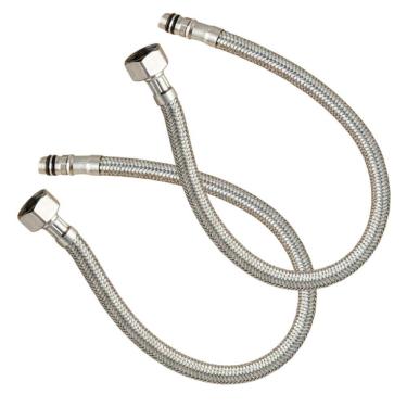 Imagem de Engate Rabicho Misturador Par 80cm Monocomando Grande Flexível Mangueira Torneira Água Quente Fria Pia Banheiro Cozinha
