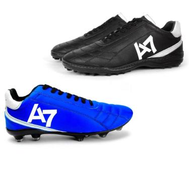 Imagem de Kit 2 Pares Chuteira Campo + Society Preta-Masculino