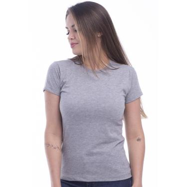 Imagem de Blusa Camiseta Básica Feminina Blusinha Baby Look Algodão-Feminino