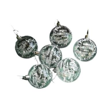 Imagem de Enfeites De Natal Em Forma De Bola De Neve Transparente Branca 6pcs, D