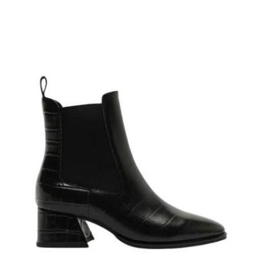 Imagem de Bota Anacapri Chelsea com Salto Bloco Preto Croco-Feminino