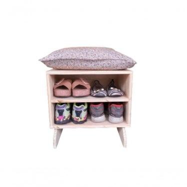 Imagem de Sapateira Madeira Puff Arabesco - SHOPPINGNET