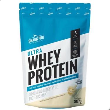 Imagem de Ultra Whey Protein Albumina Colageno Refil 900g Shark Pro, Chocolate B