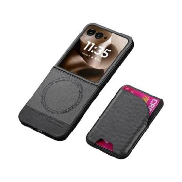 Imagem de Capa De Telefone Em Couro Para Motorola Razr 60 50 40 Ultra Com Suport