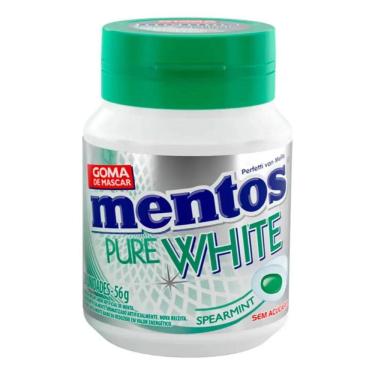 Imagem de Chiclete Mentos Pure White Spearmint Sem Açúcar Pote 56g