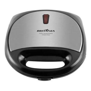 Imagem de Grill E Sanduicheira Crome Inox 750w Britânia - Congratulations Store