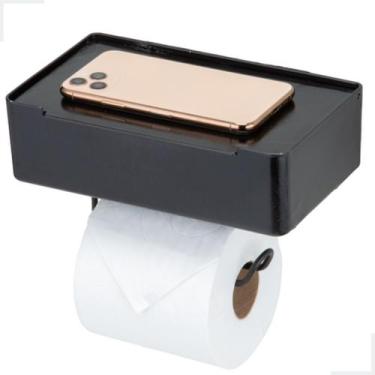 Imagem de Porta Papel Higiênico Lenço Umedecido Suporte Para Celular Sem Furo 3M