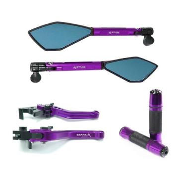 Imagem de Kit Manete Manopla Retrovisor Xj6 Fazer 600 Mt-07 Mt-09 - NoBrand, Rox