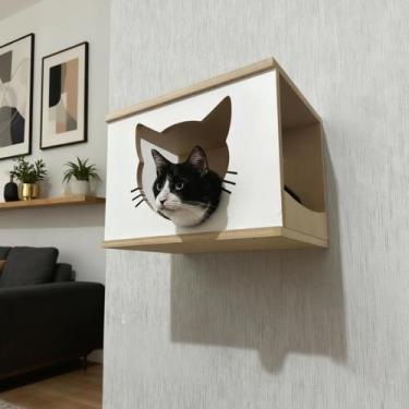 Imagem de Casa Para Gato MDF 15mm REFORÇADO Nicho Para Gatos Toca Suspensa Gatif