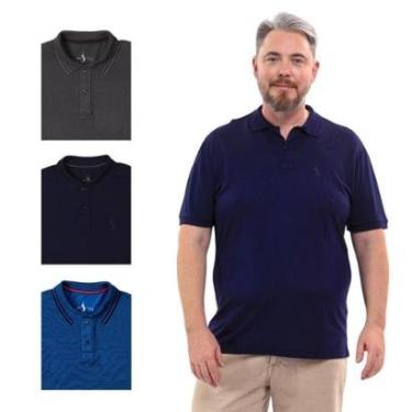 Imagem de Kit 4 Camisa Polo Plus Masculina Dia a Dia-Masculino