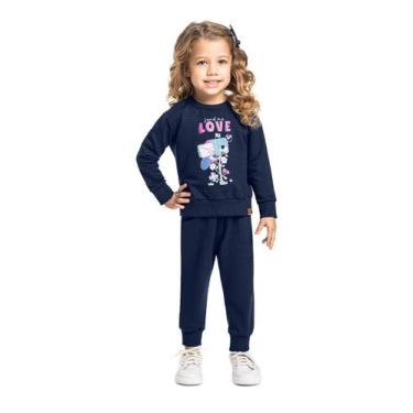 Imagem de Conjunto Infantil Moletom Glitter Bee Loop, Azul