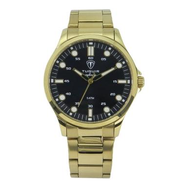 Imagem de Relógio Masculino de Aço Tuguir Analógico Infinity TGI37217 Dourado e Preto