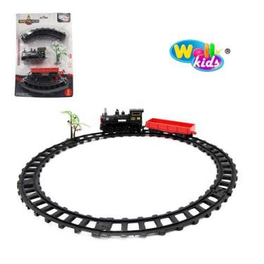Imagem de Brinquedo trem de construcao com trilho super a pilha 9 pecas - WELLKI