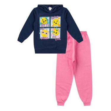 Imagem de Conjunto de Moletom Infantil Menina com Capuz - Analê, Marinho, 1