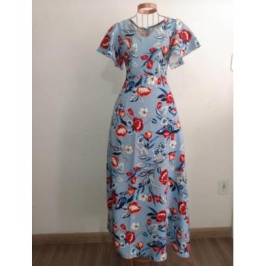 Imagem de Vestido azul estampado adulto - Andreia