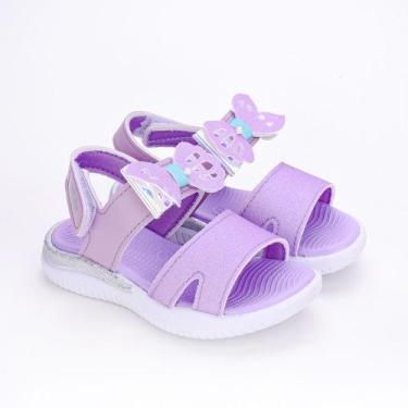 Imagem de Sandália Infantil Kidy Princesa Sereia Brilho Lilás, Menina, Lilás, 25