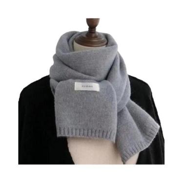 Imagem de Cachecol Feminino De Inverno Em Cashmere, Xale Grosso, Manta Hijab, Le