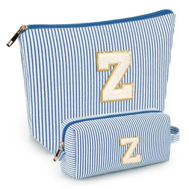 Imagem de Conjunto de bolsas de maquiagem mibasies Blue Z para mulheres e menina